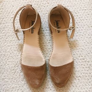 Neiman Marcus Jailane espadrille flats in cognac